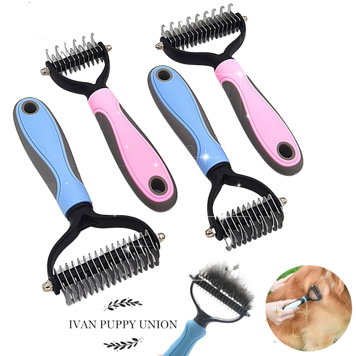FurVac Dual-Sided Pet Grooming Rake